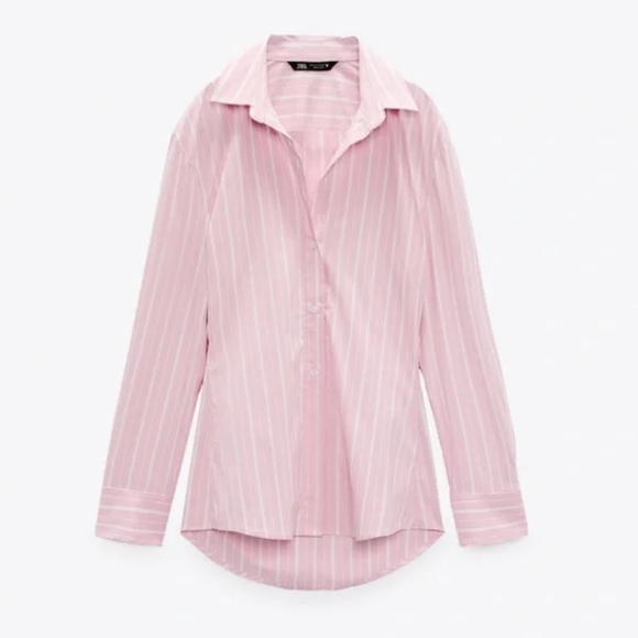 ZARA LIMITED EDITION FITTED STRIPED POPLIN SHIRT - Picture 4 of 5